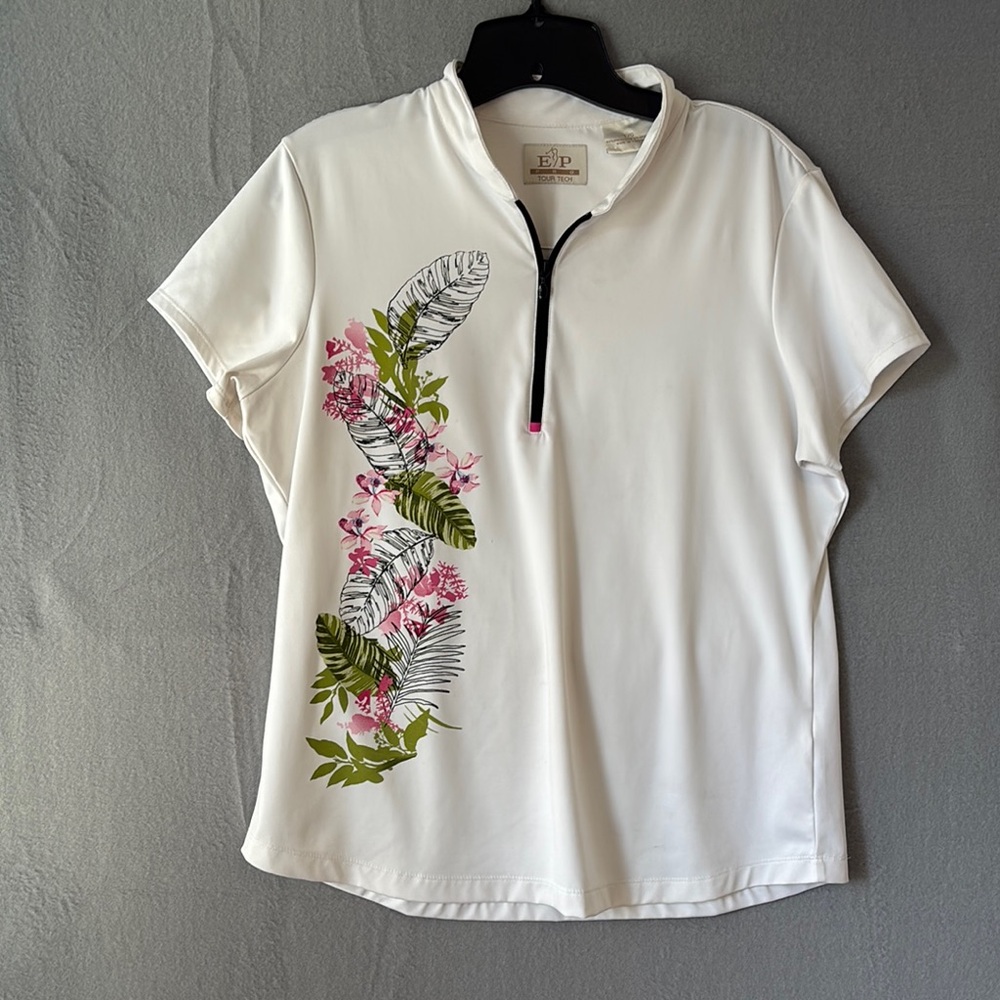 EP Pro White Floral Women's Golf Top